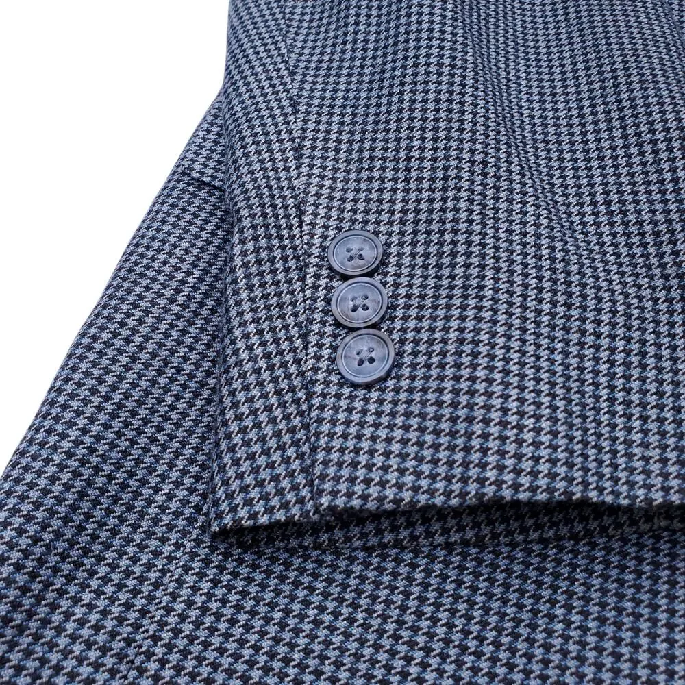 40 Savile Row Ivy Prep Puppytooth Check Blazer Jacket Sport Coat Silk Bamboo 42S